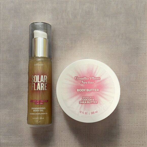 🔥Solar Flare Shimmering Body Oil Carmel Dreams & Body Butter Vanilla Plum NWT🔥 - Picture 1 of 1